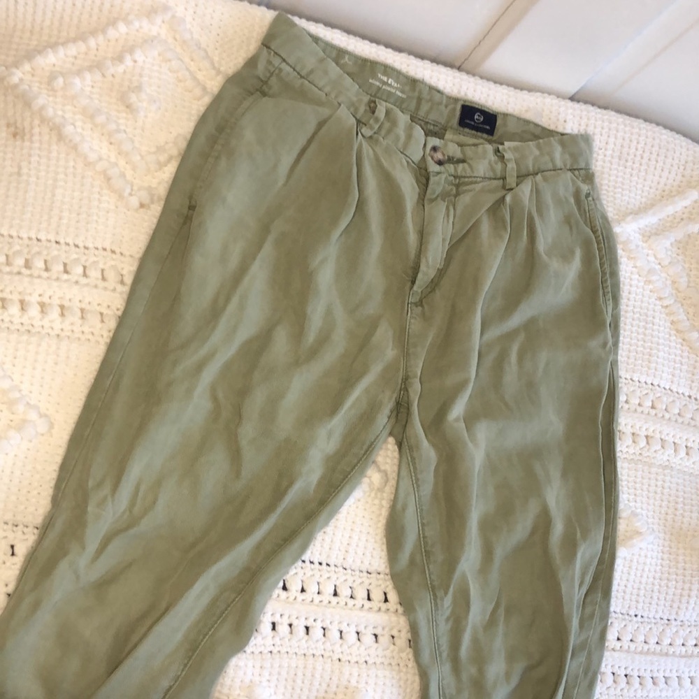 AG Adriano Goldschmied The Evan Relaxed Pleated Pants Olive 25 R - Picture 4 of 11